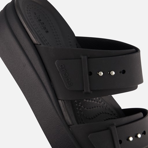 Crocs Brooklyn Buckle Wedge Slippers zwart