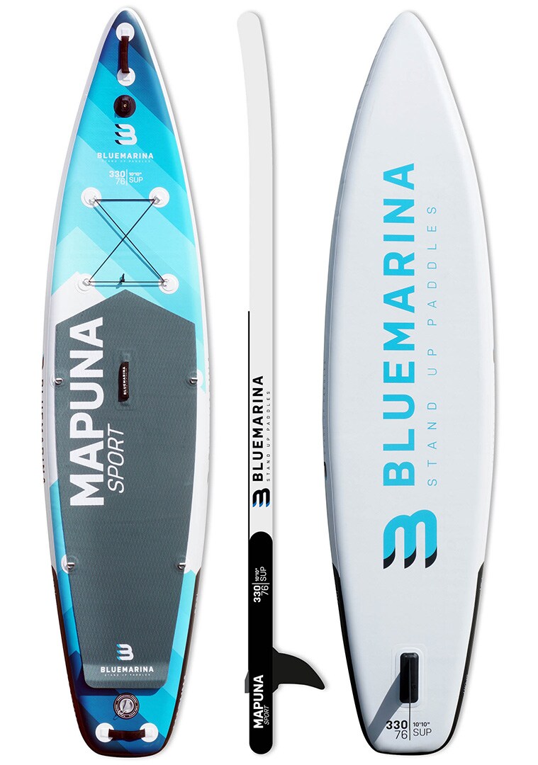 Bluemarina SUP Board Mapuna Sport, Kickpad, Double Layer, Paddel, Pumpe, Rucksack, 5J Garantie