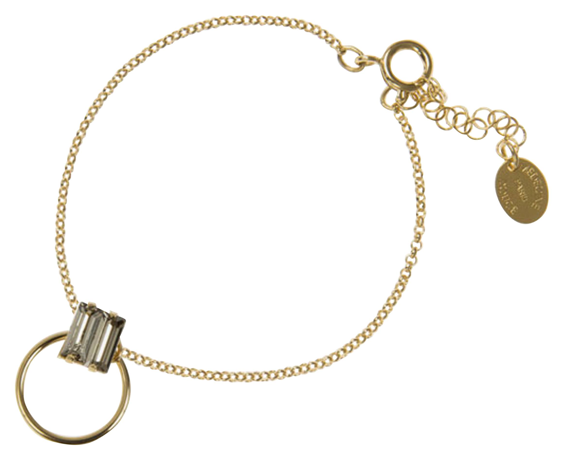 ZAZIE - Bracelet en laiton doré | Gris