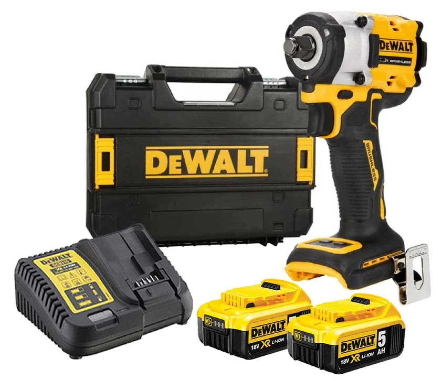 DeWALT DCF921P2T-QW 18V Li-ion XR Compacte Accu Slagsmoersleutel set (2x 5.0Ah) met Frictiering - 1/2