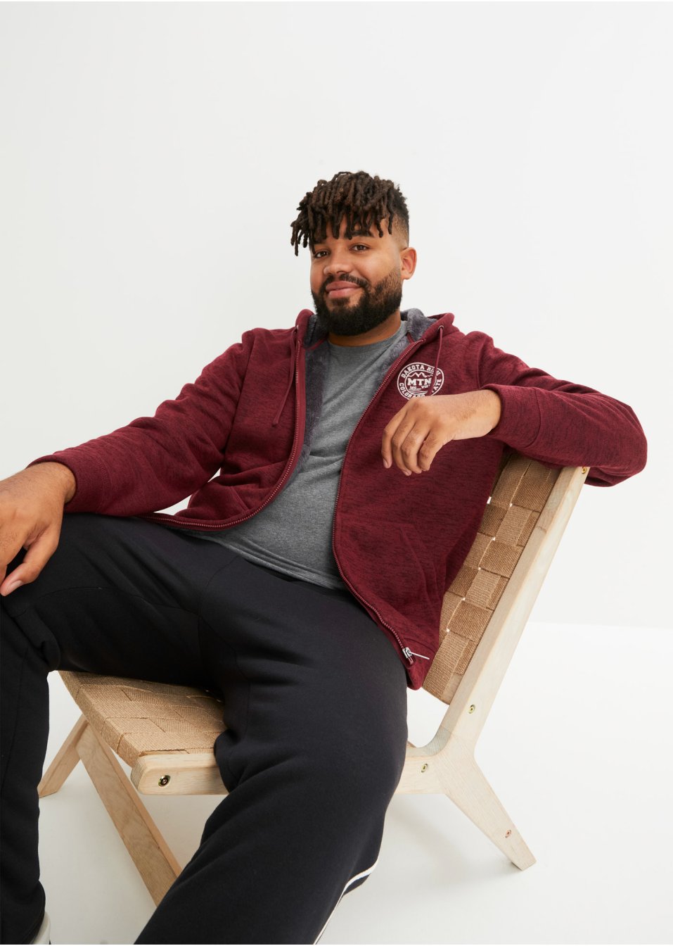 Veste sweat à capuche avec doublure peluche