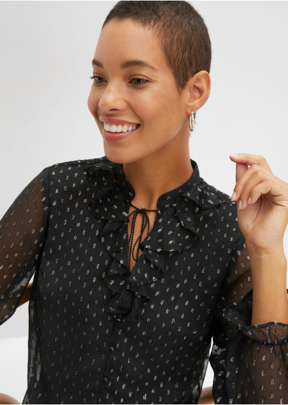 Blouse à effet brillant