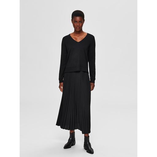 Selected Femme Alexis Midi Nederdel, Black, 42