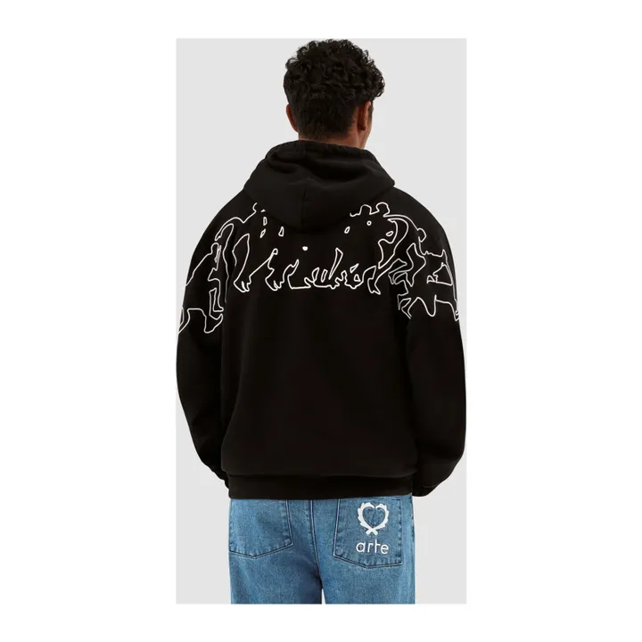 Arte Antwerp Hoodie All Sleeve Runners Embroidery | Noir