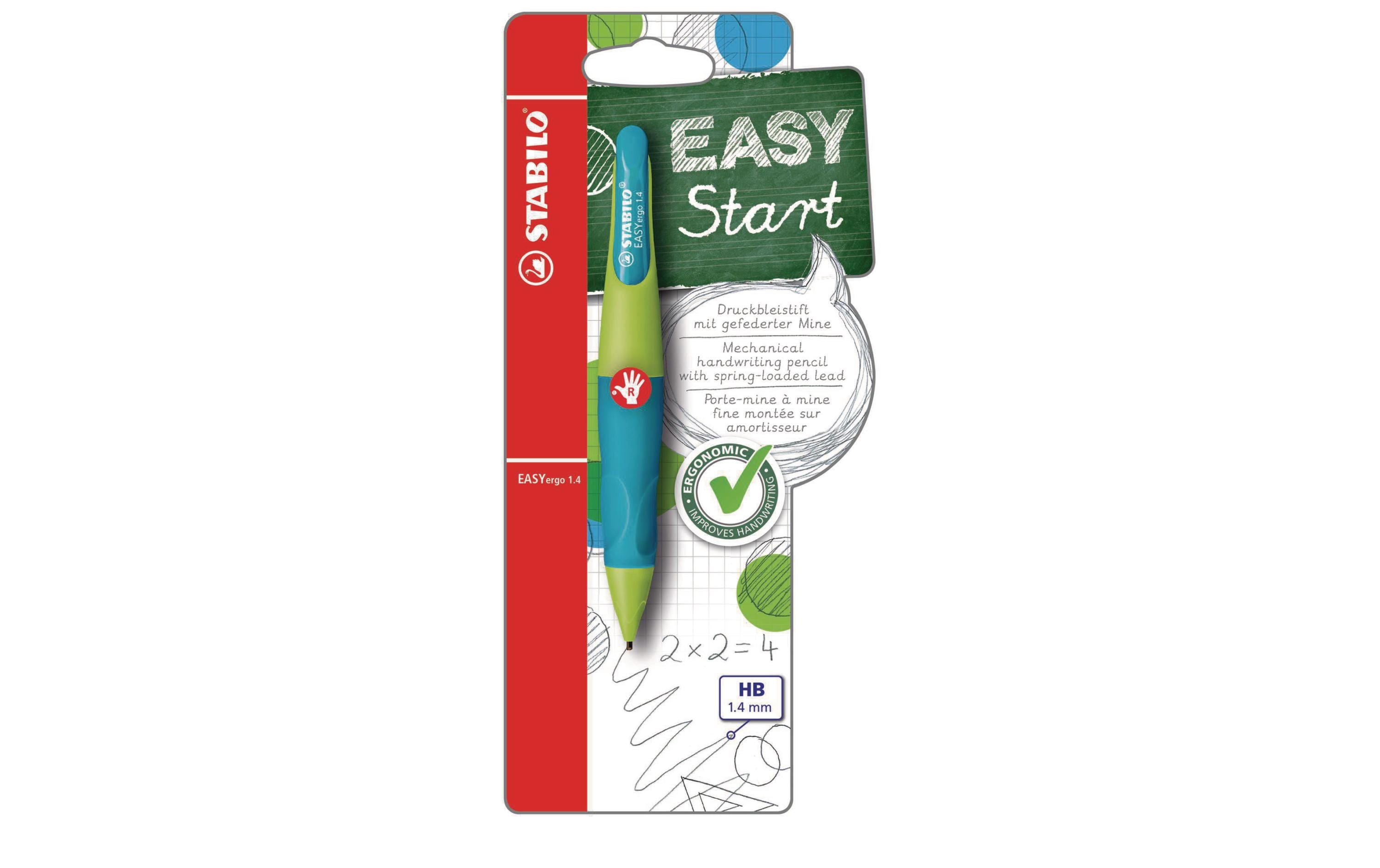 Minenbleistift EASYergo 1.4 Rechts, Grün/BlauDruckbleistift für Rechtshänder