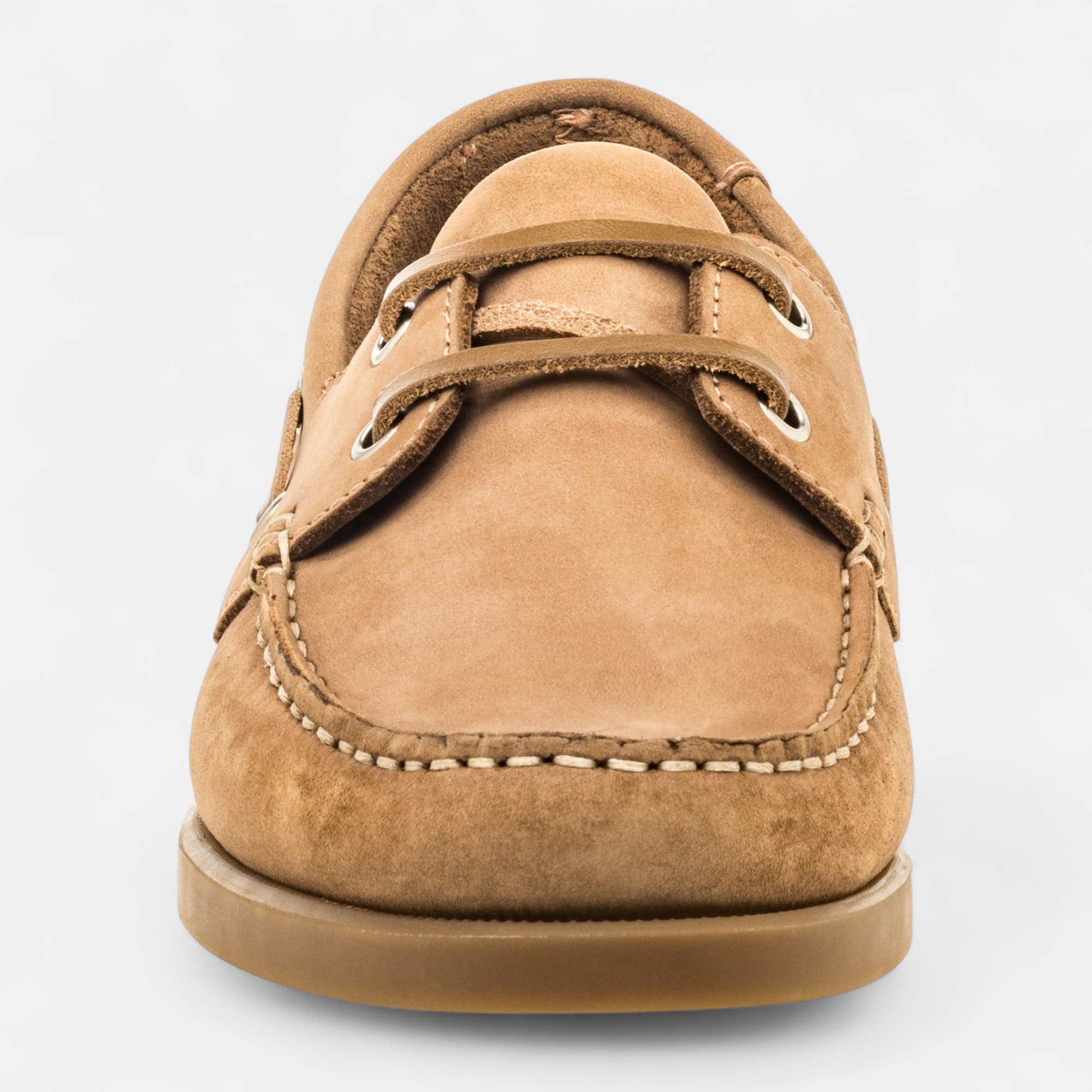 Chaussures bateau Femme en cuir taupe