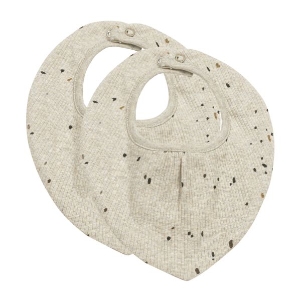 Meyco Baby Rib Mini Spot Bandana Slabbetjes - 2 stuks - Toffee Melange