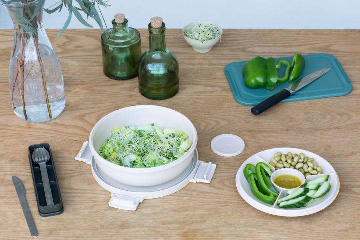 Make & Take Salade Lunchkom 1,3 liter, kunststof - Light Grey