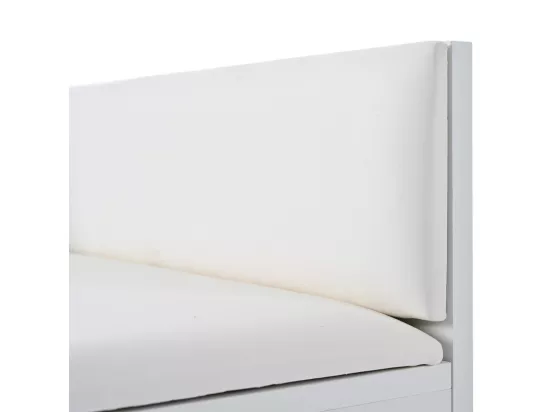 Meuble à chaussures - avec banquette et 2 compartiments - avec poignées et pieds en métal - style moderne - Blanc