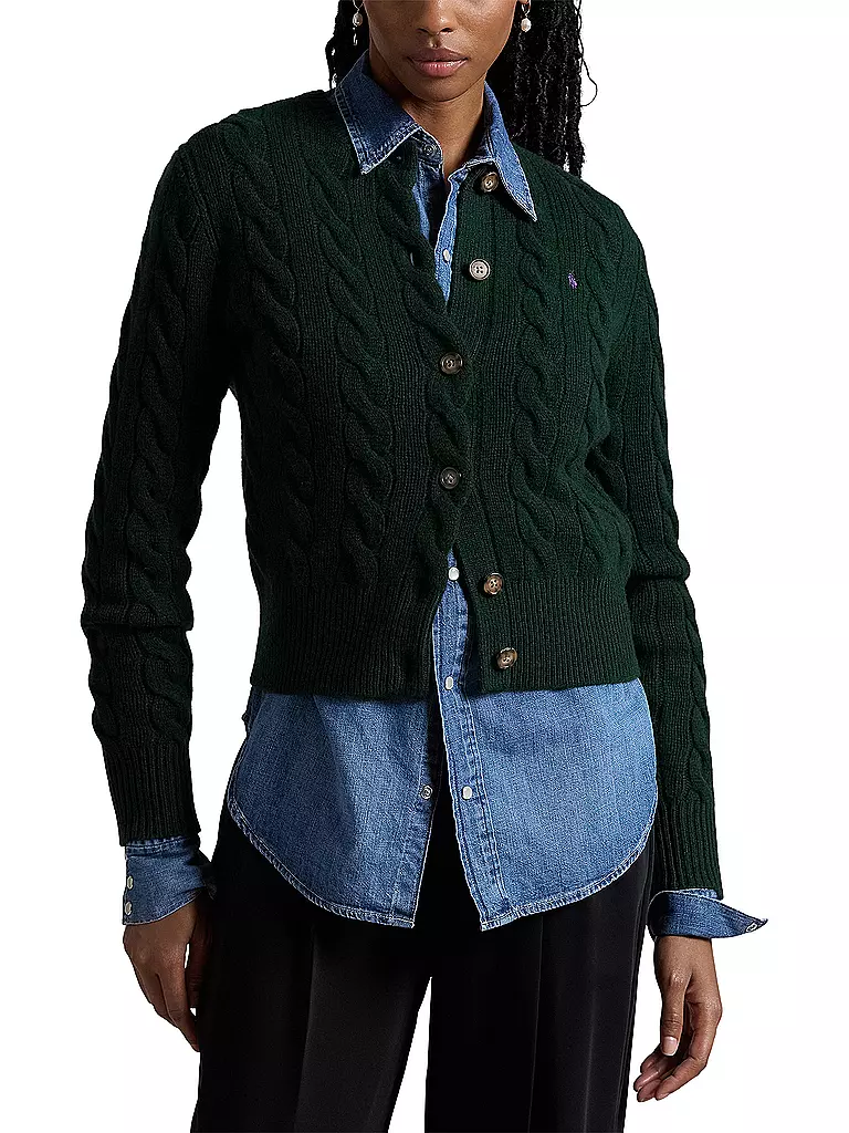 POLO RALPH LAUREN Cardigan Slim Fit dunkelgrün