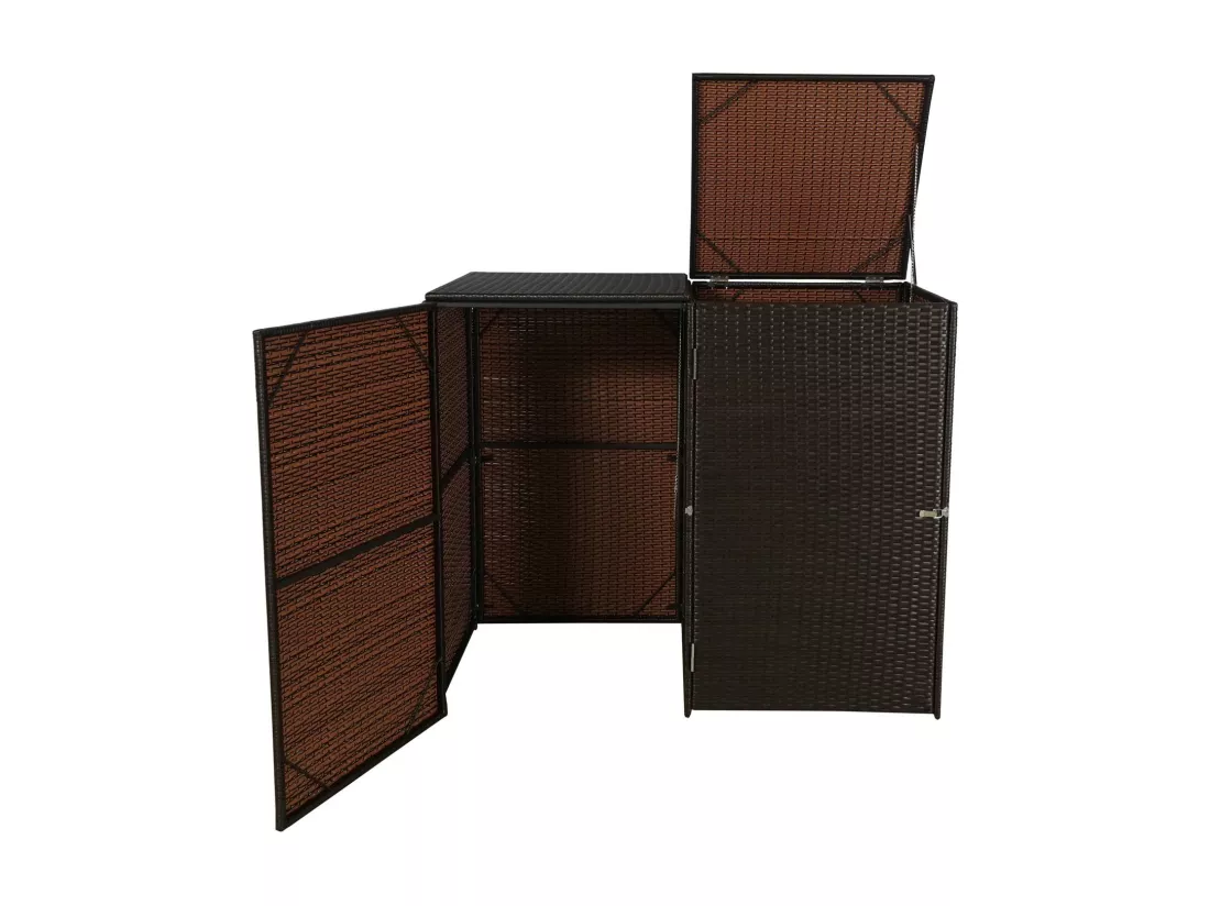 Habillage pour 2 poubelles MCW-E25 2x120l, brun