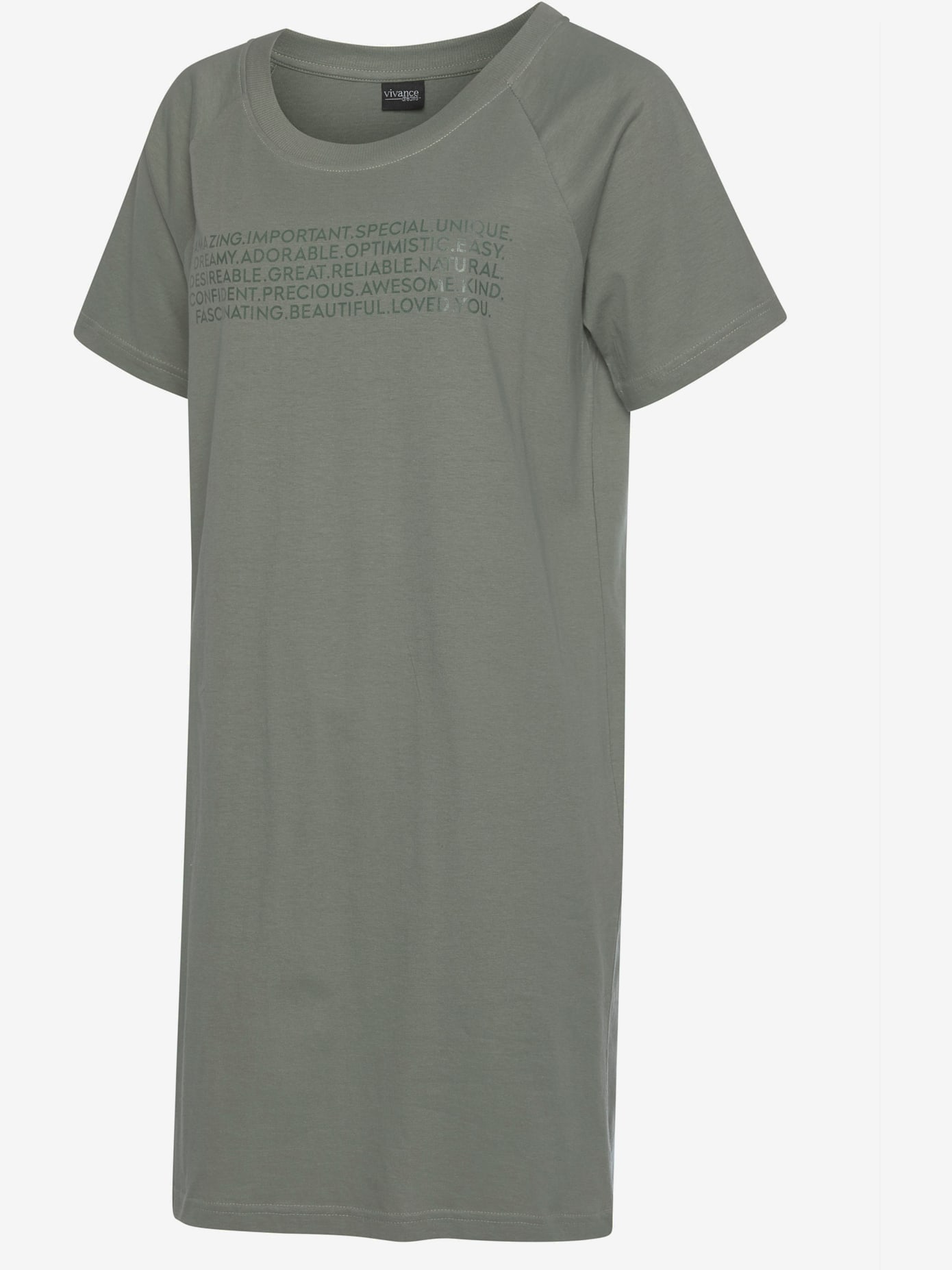 T-shirt de nuit chemise de nuit courte avec imprimé texte devant