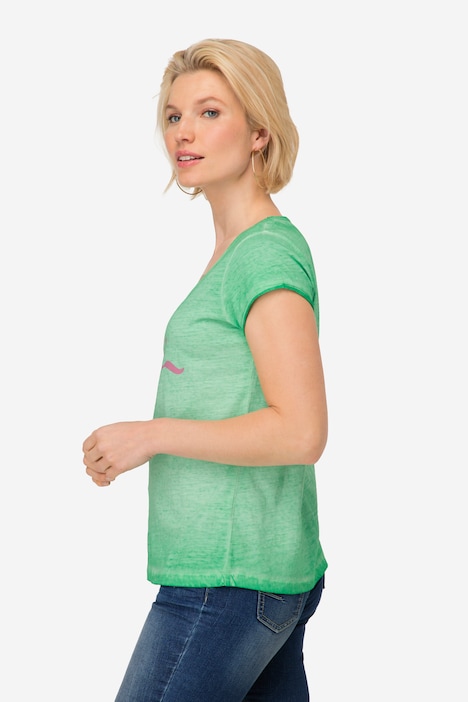 T-Shirt, Ahoi Schriftzug, V-Ausschnitt, Halbarm, OEKO-TEX Made in Green