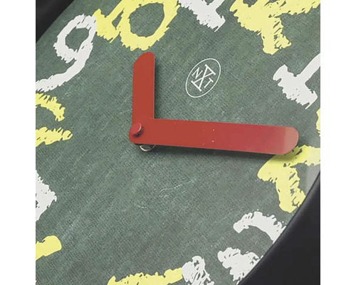 Wandklok, krijtborddesign, groen kunststof, Ø 30 cm