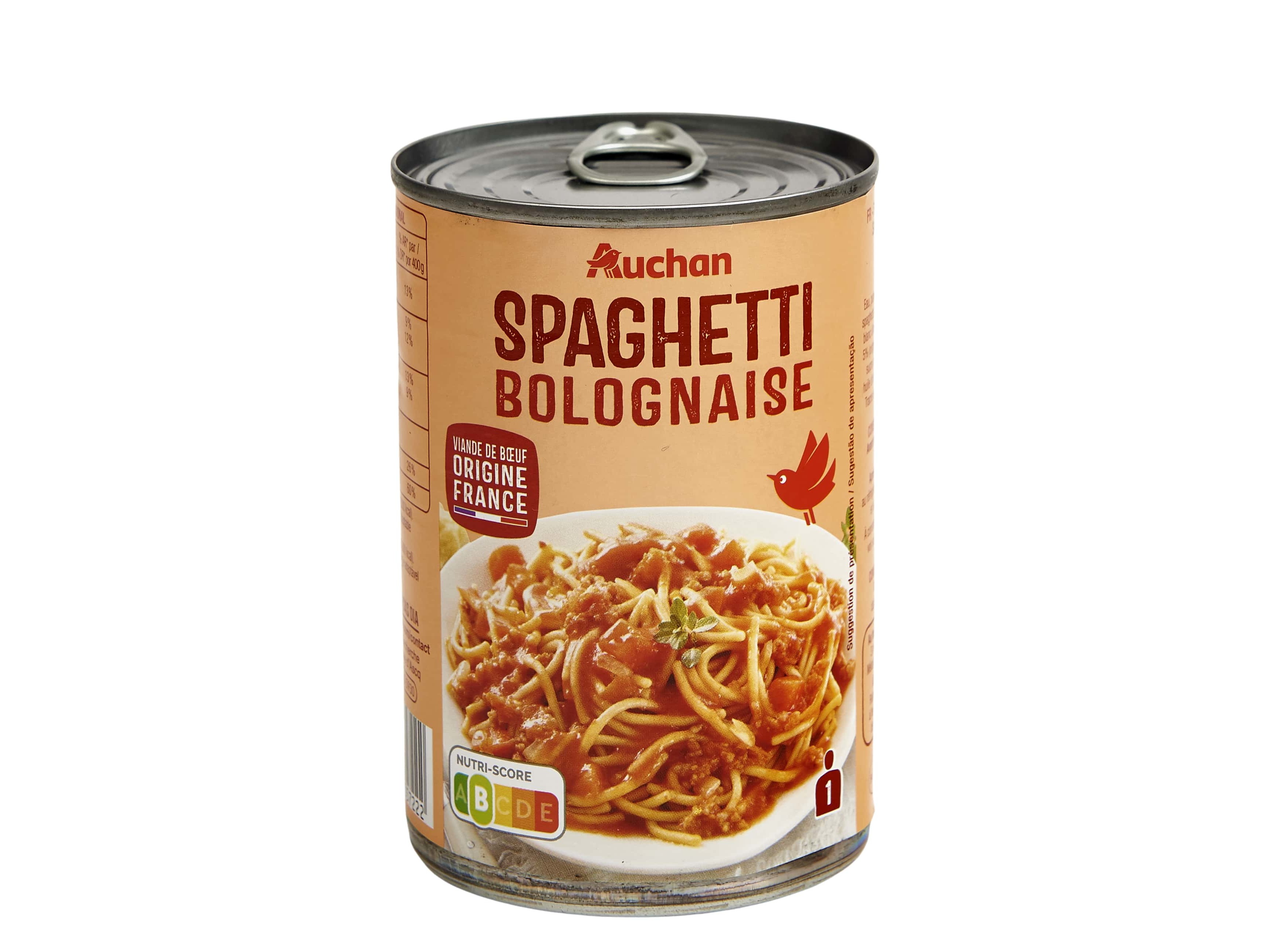 ESPARGUETE AUCHAN BOLONHESA LATA 400G