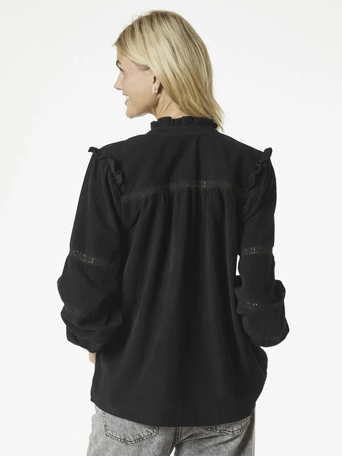 Neo Noir Isala Corduroy Shirt Black