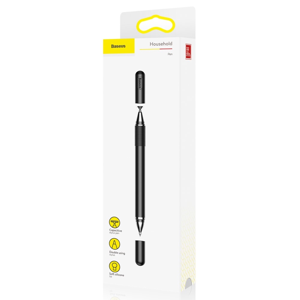 2in1 Kapazitiver Präzisions Stylus Touch Pen   Kugelschreiber (IOS / Android) - Schwarz