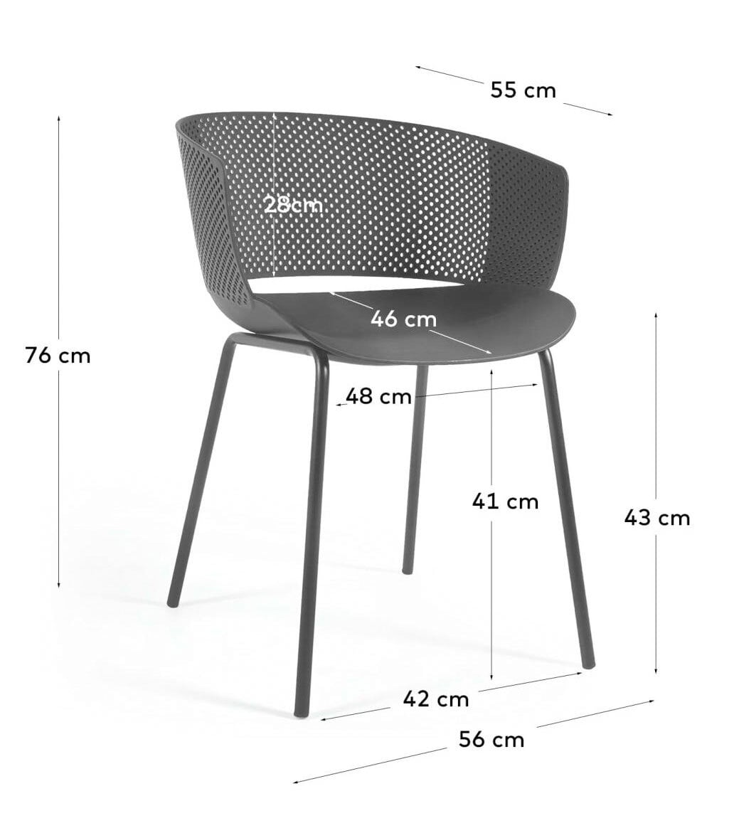 Kave Home Gartenstuhl YERAY 4er Set schwarz