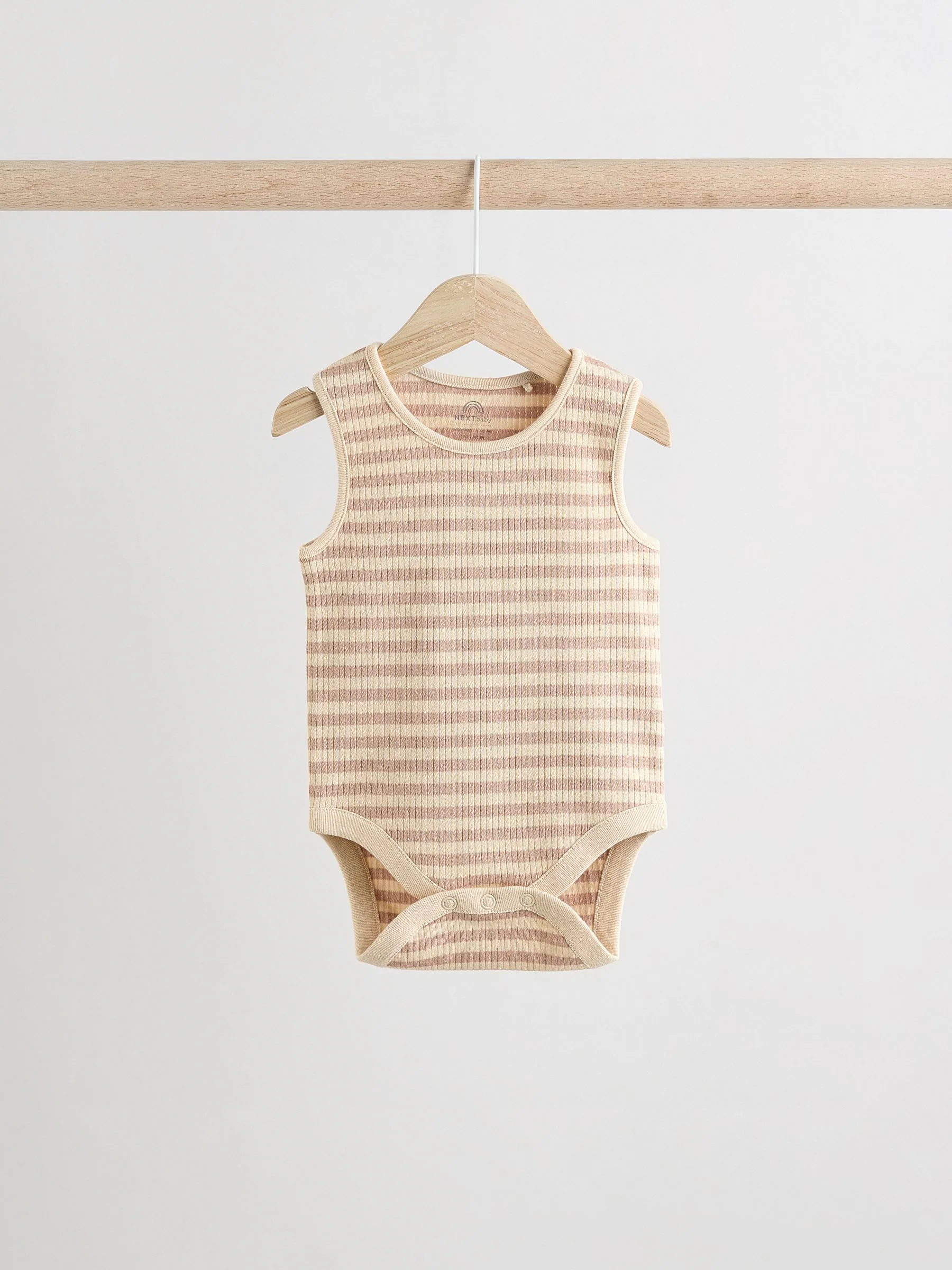 Mineraalkleurig - 100% katoenen hemdrompertjes voor baby's, verpakking van 5