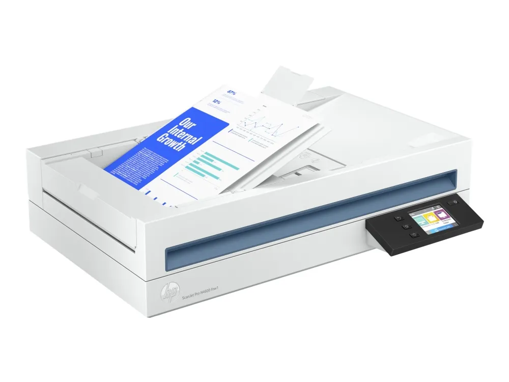 HP Scanjet Pro N4600 fnw1 - Dokumentscanner - Contact Image Sensor (CIS) - Duplex - 216 x 5362 mm - 600 dpi x 1200 dpi - op til 40 ppm (mono) / op til 40 ppm (farve) - ADF (100 ark) - op til 6000 scanninger pr. dag - Gigabit LAN, USB 3.0, Wi-Fi(n)
