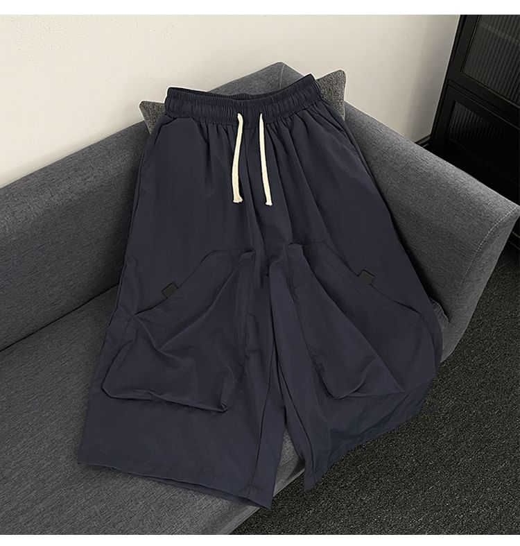 Mimiyox - Capri-broek met trekkoord in de taille en wijde pijpen