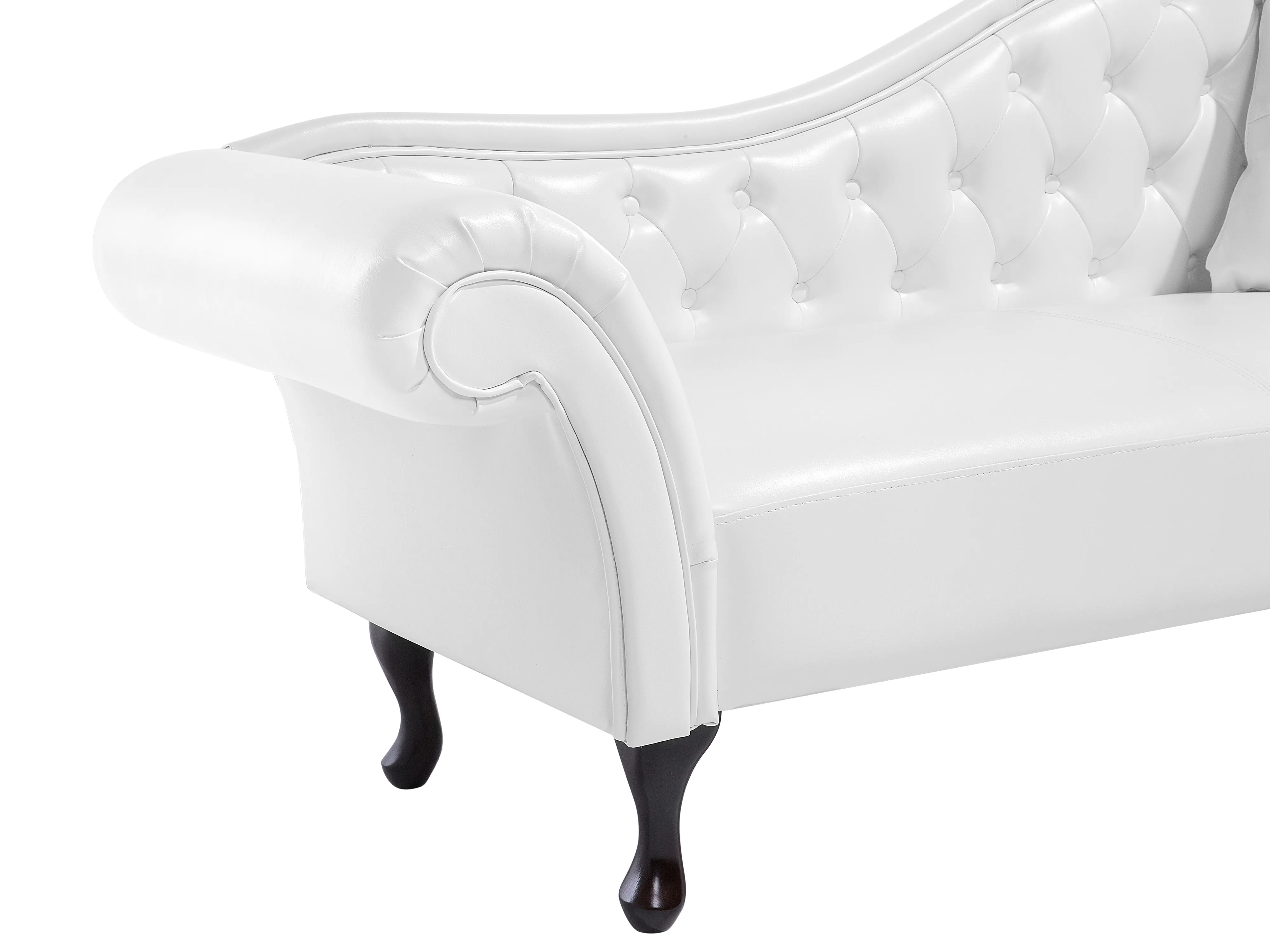 Rechtszijdige chaise longue LATTES Kunstleer Wit