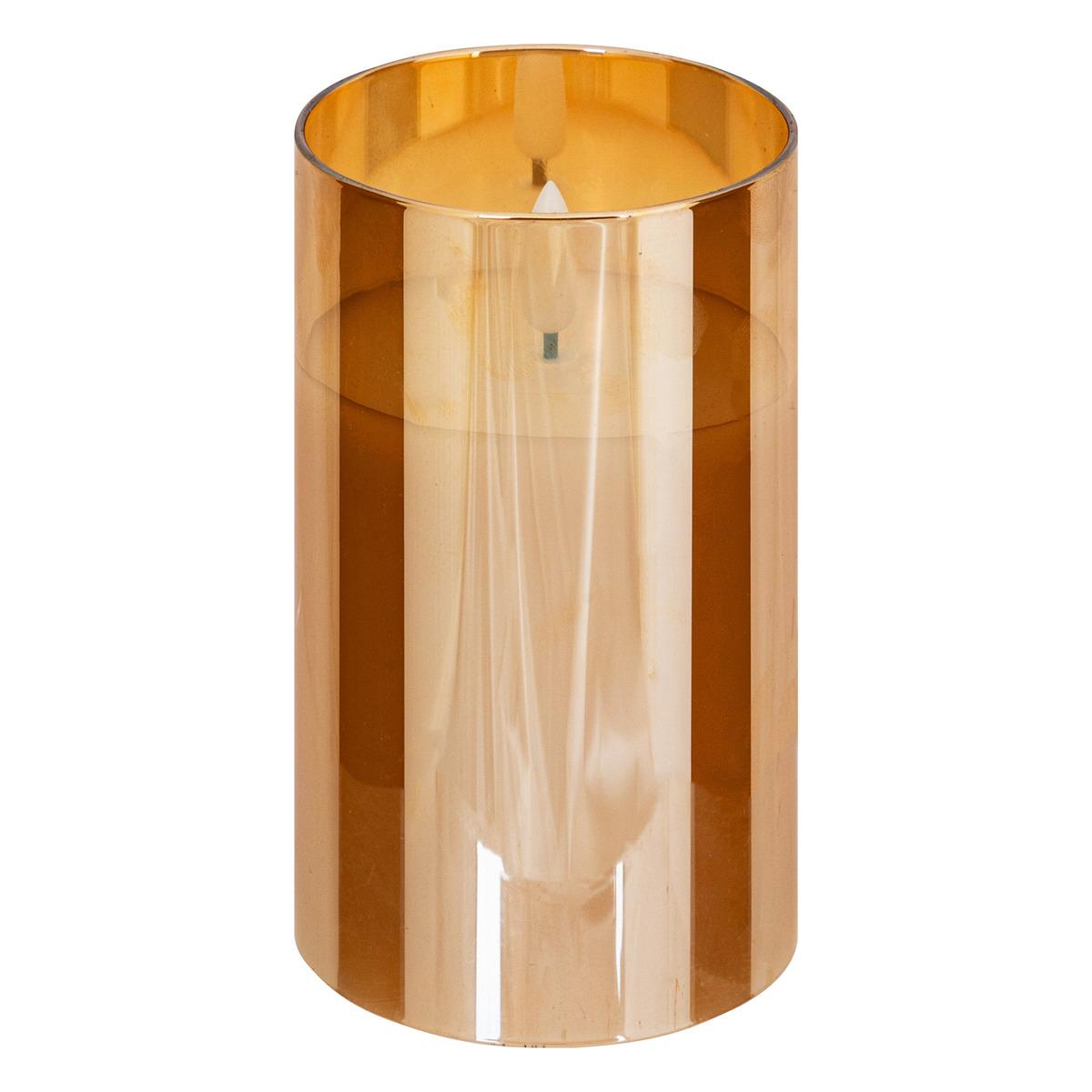 COFFRET 3 BOUGIE LED VERRE SENA AMBRE