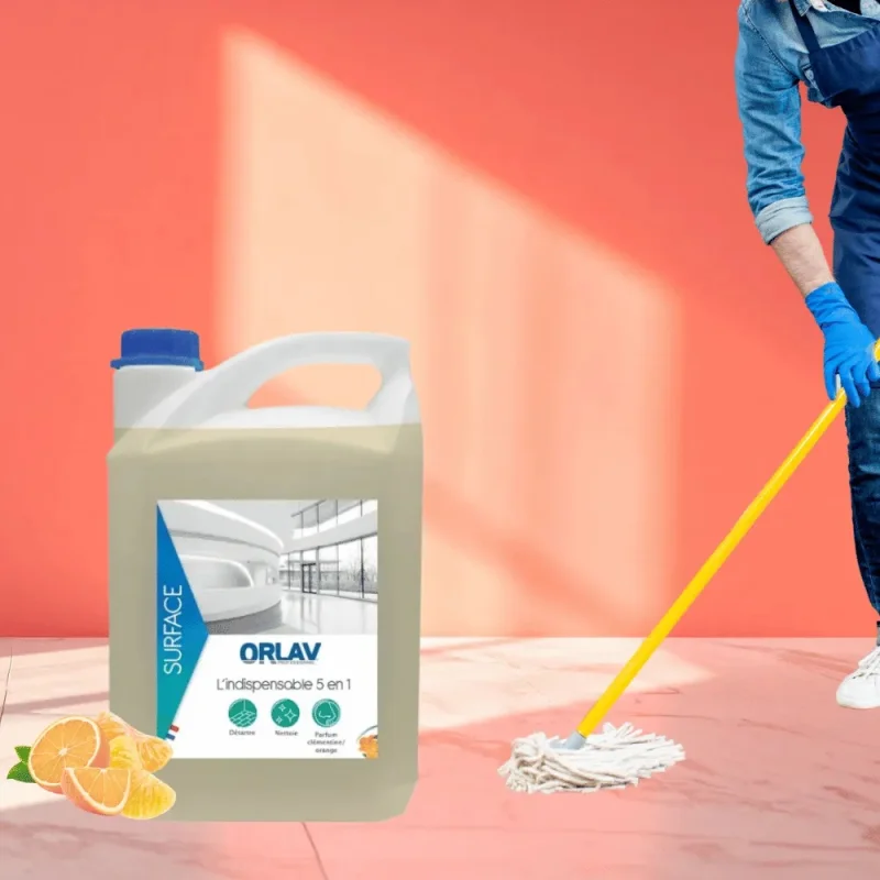 ORLAV - Nettoyant multi-surfaces 5 en 1 - Parfum clémentine - 5L