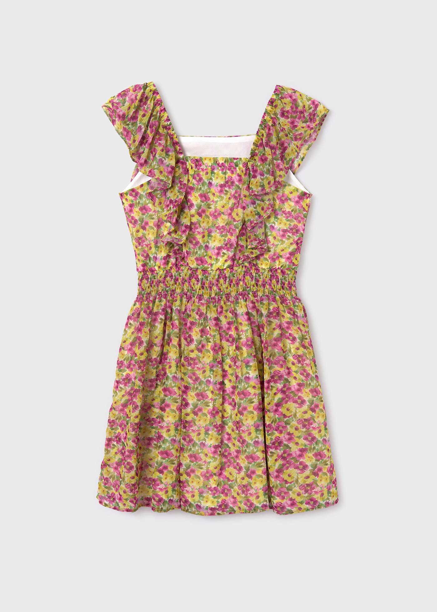 Vestido floral, vestido de musselina de algodão para menina, pistache