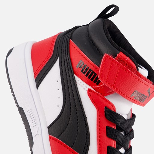 Puma Rebound V6 Mid Sneakers wit Imitatieleer
