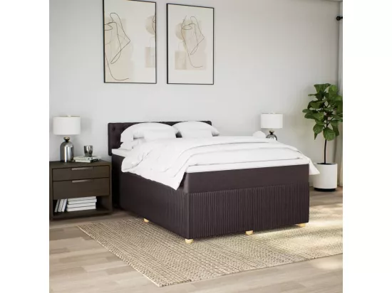 Sommier à lattes de lit avec matelas Marron foncé 160x200 cm