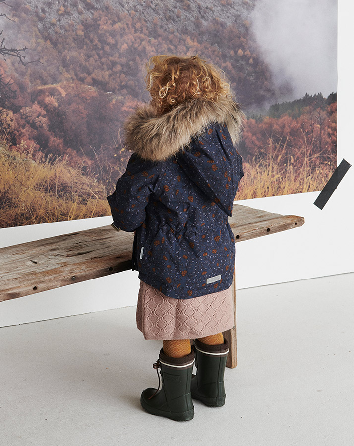 Funktions-Winterjacke MATWANG mit Kunstfellbesatz in dunkelblau