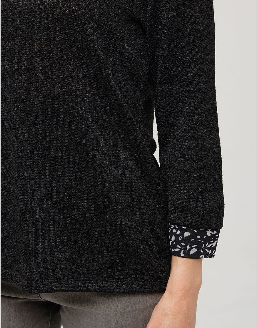 Pull chemisier noir