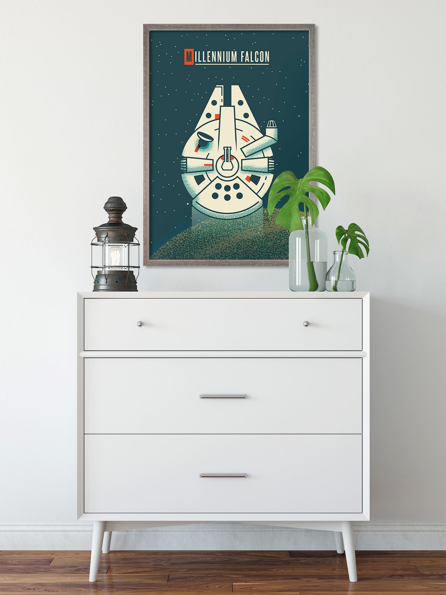 Komar Wandbild »Star Wars Geeky Millennium Falcon« Disney Set, 1 Stk. tlg. 50 x 70 cm (Breite x Höhe) - Kinderzimmer, Dekoration