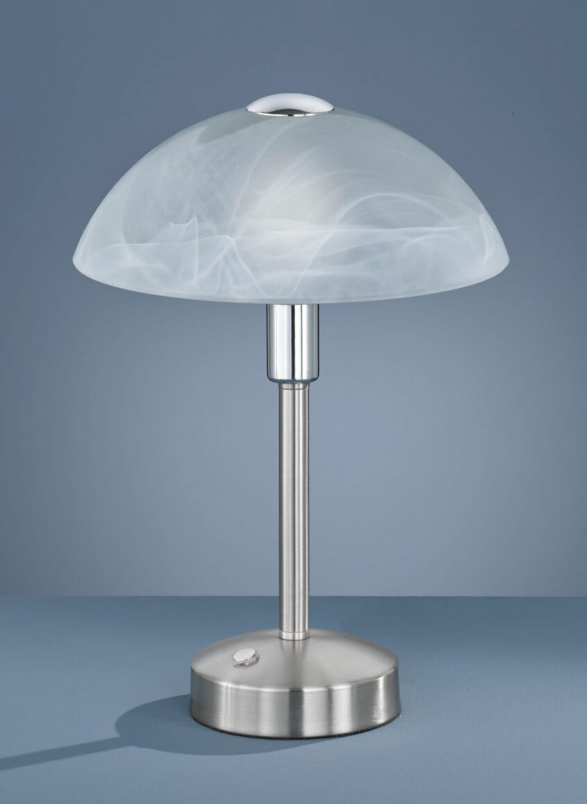 TRIO LED Tischlampe DONNA nickelfarbig /alabasterweiß