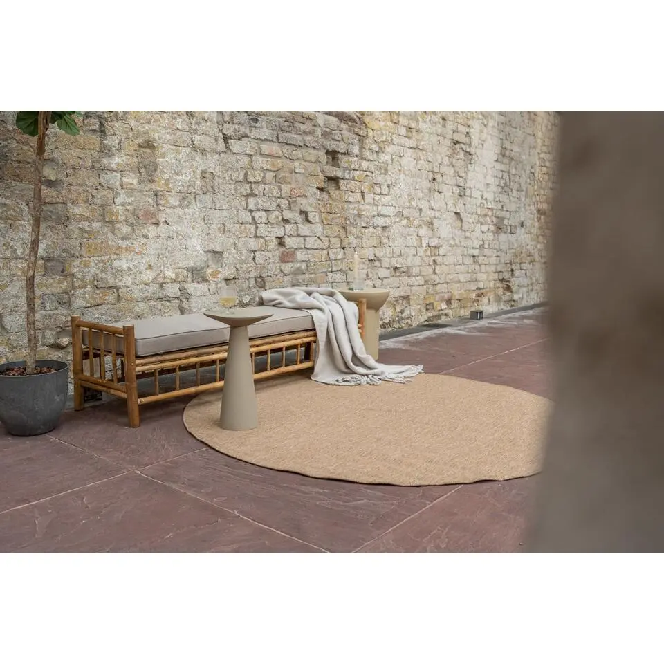 Interieur05 rond buitenkleed jute naturel uni - 240 x 240 cm