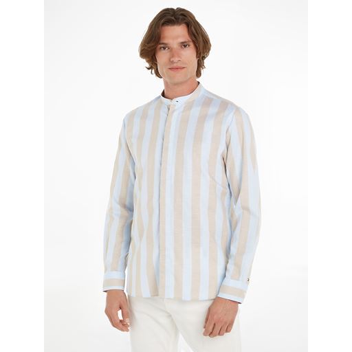 Tommy Hilfiger DC Bold Stripe Skjorte, Beige/Well Water/Optic White, XL