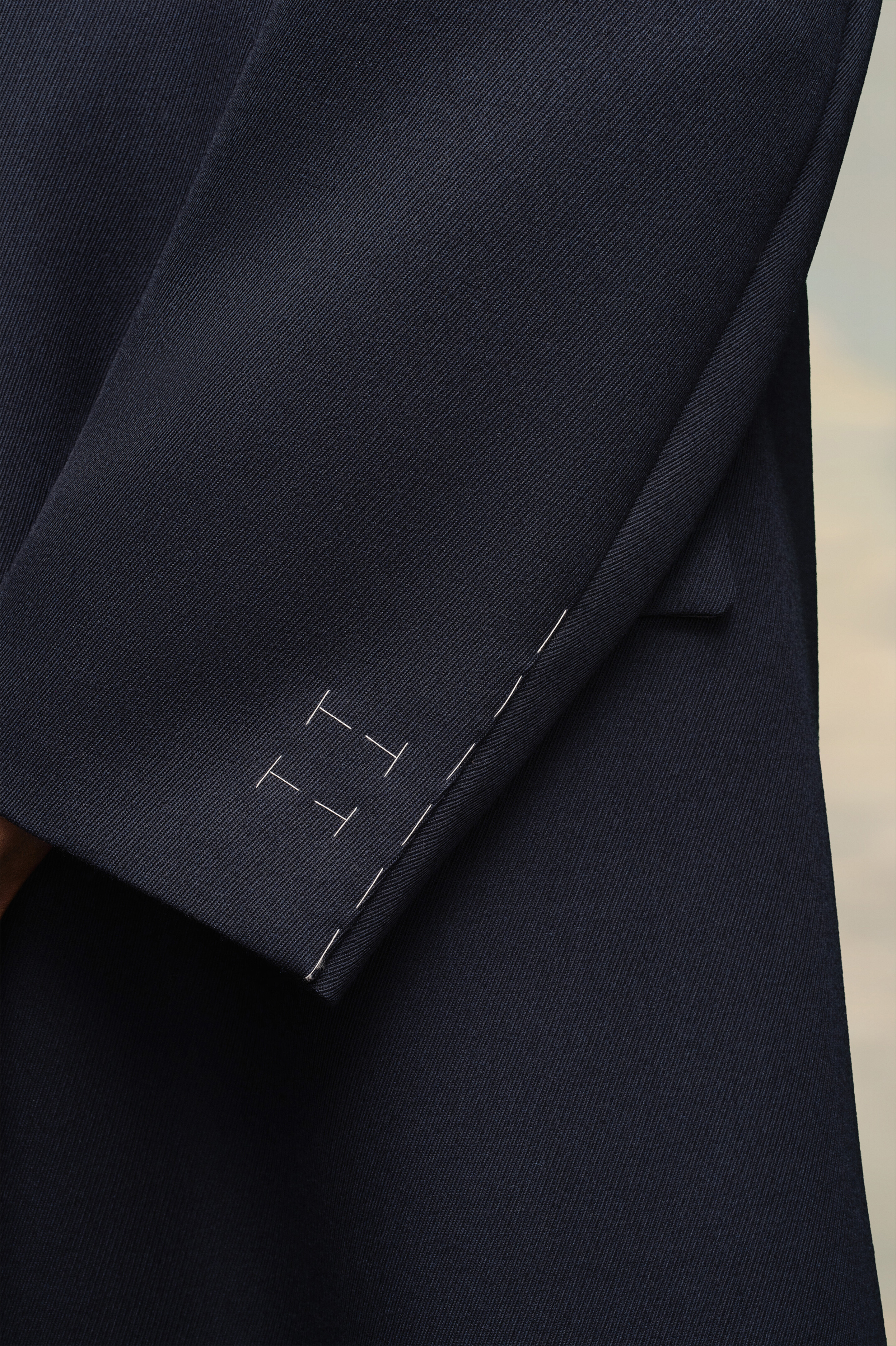 Manteau en cavalerie de laine Bleu Navy