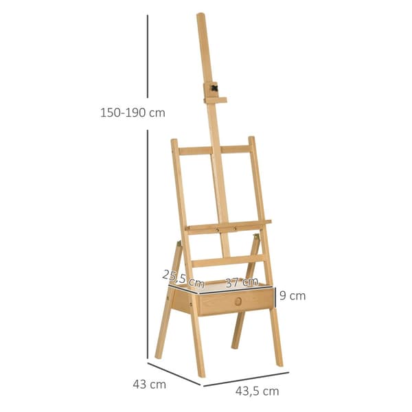 Staffeli Stående Staffeli Sammenleggbar Tre-Easel Høydejusterbart Studio-Easel Med Holder, For Lerreter Opptil 92 Cm Høye