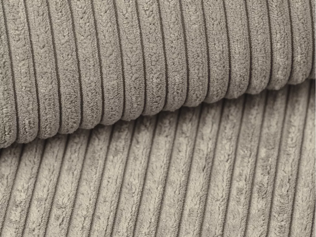 Fauteuil en velours côtelé taupe AMELIA