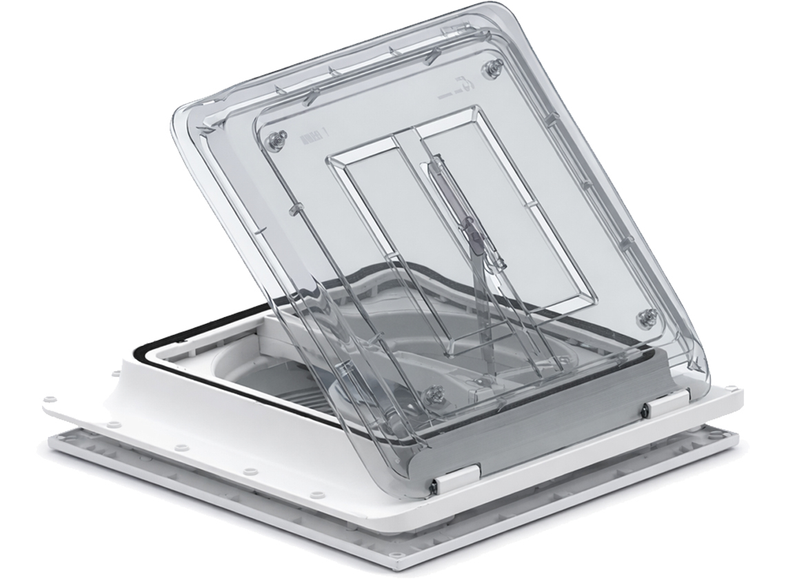 Fiamma Turbo Vent Premium 40 x 40 dakluik met ventilator - transparent
