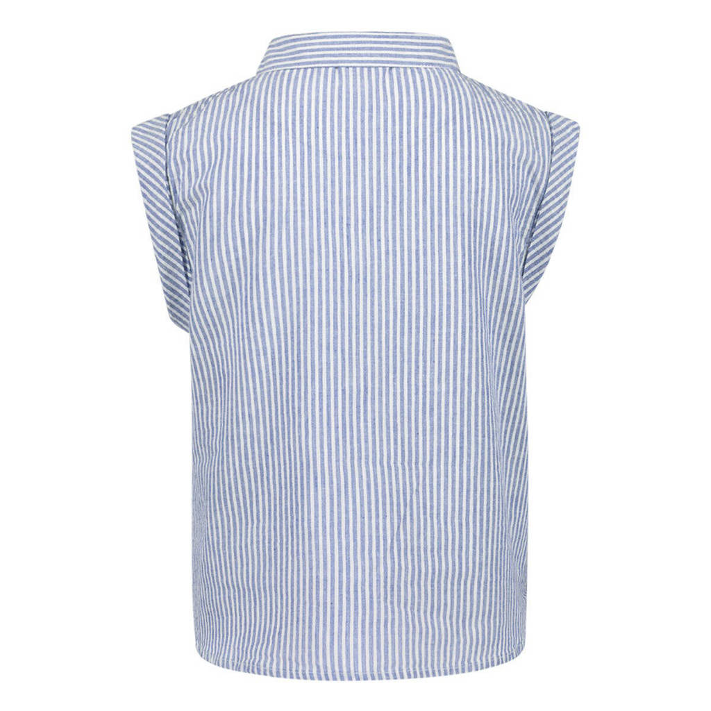 NAME IT gestreepte blouse NKFFEMMA blauw/wit