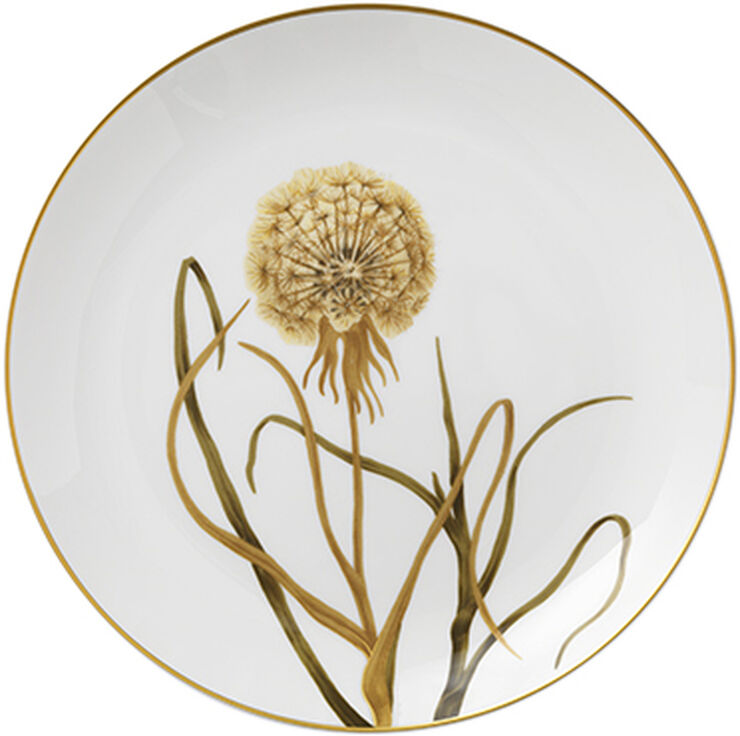 Royal Copenhagen Flora 27 cm. tallerken - Mælkebøtte Hvid, multi
