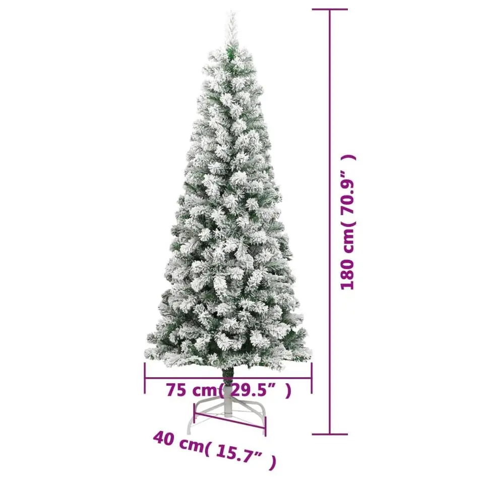 vidaXL - Gescharnierde Kunstkerstboom - Wit - 180 cm