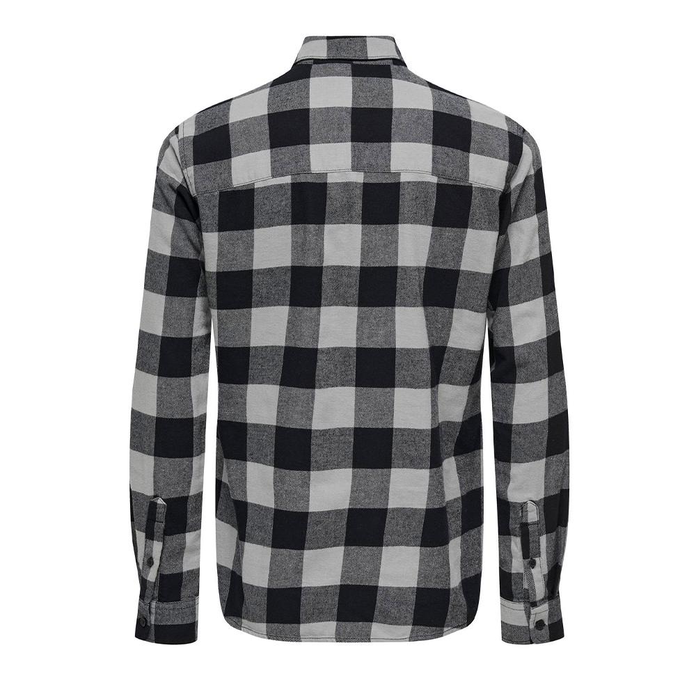 Only & Sons Chemise à Carreaux Noir/Gris Homme Only & Sons Dmundur