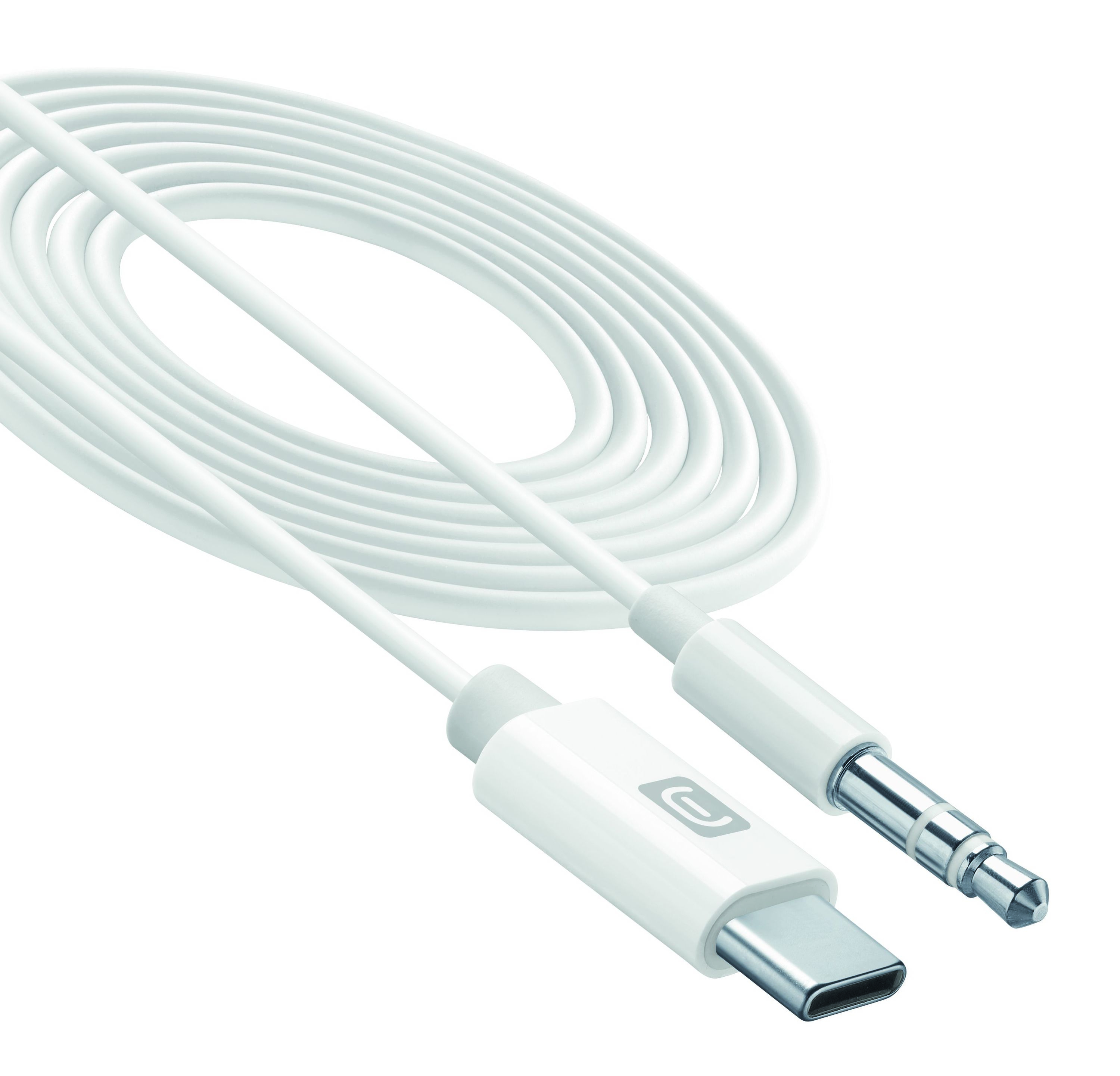 Cellularline - (1m) USB C auf 3.5mm Klinke Stecker AUX Audiokabel (AUXMUSICABLETYPCW) - Weiss