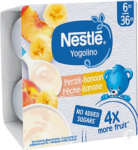 Nestlé Yogolino Pêche Banane Bébés 6-36 Mois Pots 4x90g