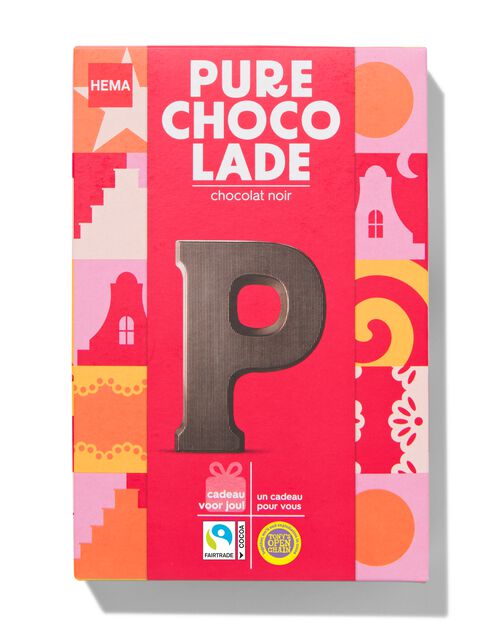 lettre P en chocolat noir 140g