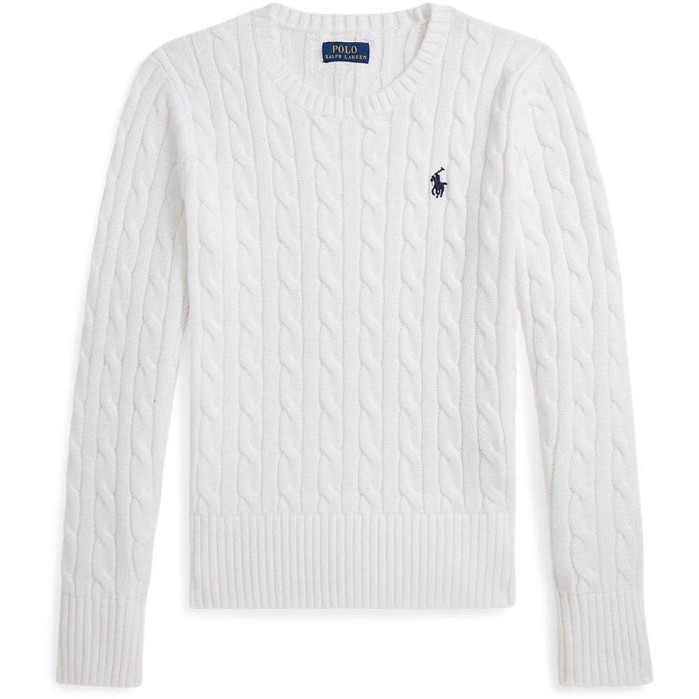 Køb Polo Ralph Lauren Optic White W/ Navy Girl Pullover