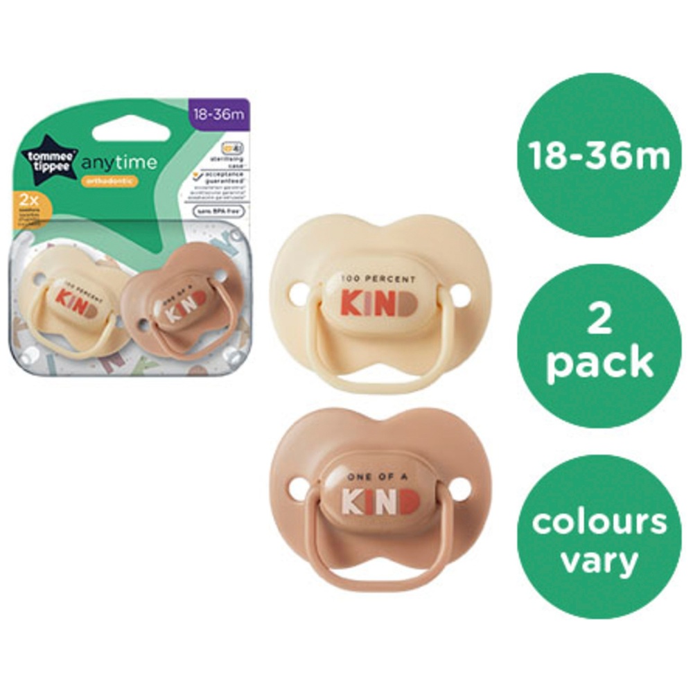 Tommee Tippee Anytime Schnuller ab 18 Monaten, 2er-Packung, verschiedene Sorten